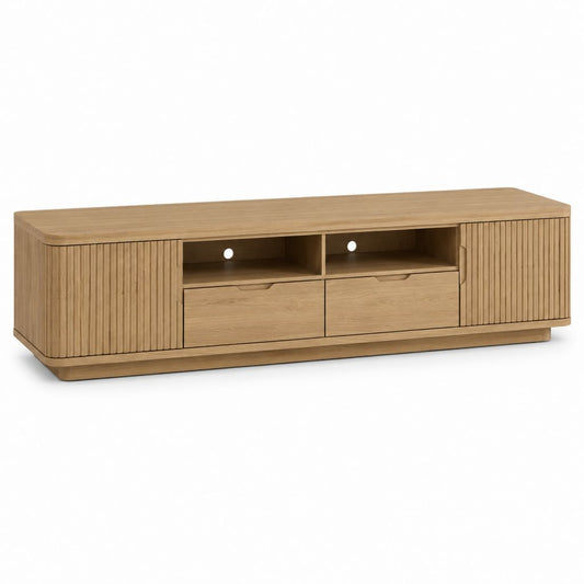 Mobile TV in rovere naturale con 2 ante 2 cassetti e vani aperti 180 x 40 x 55 cm