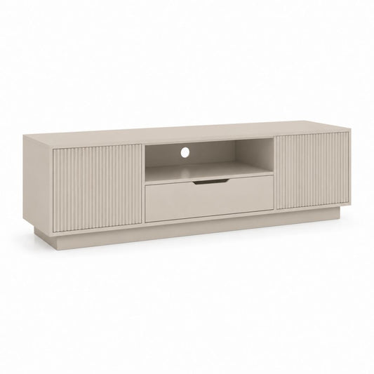 Mobile TV con 2 ante e cassetto tortora in pannello truciolare 160 x 40 x 50 cm